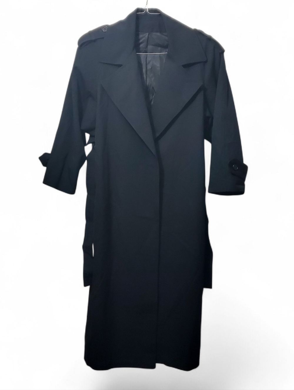 Pinpoint Fashions Wool Trench Coat Int. Ladies Garment Workers Union Lg Black - Picture 4 of 11